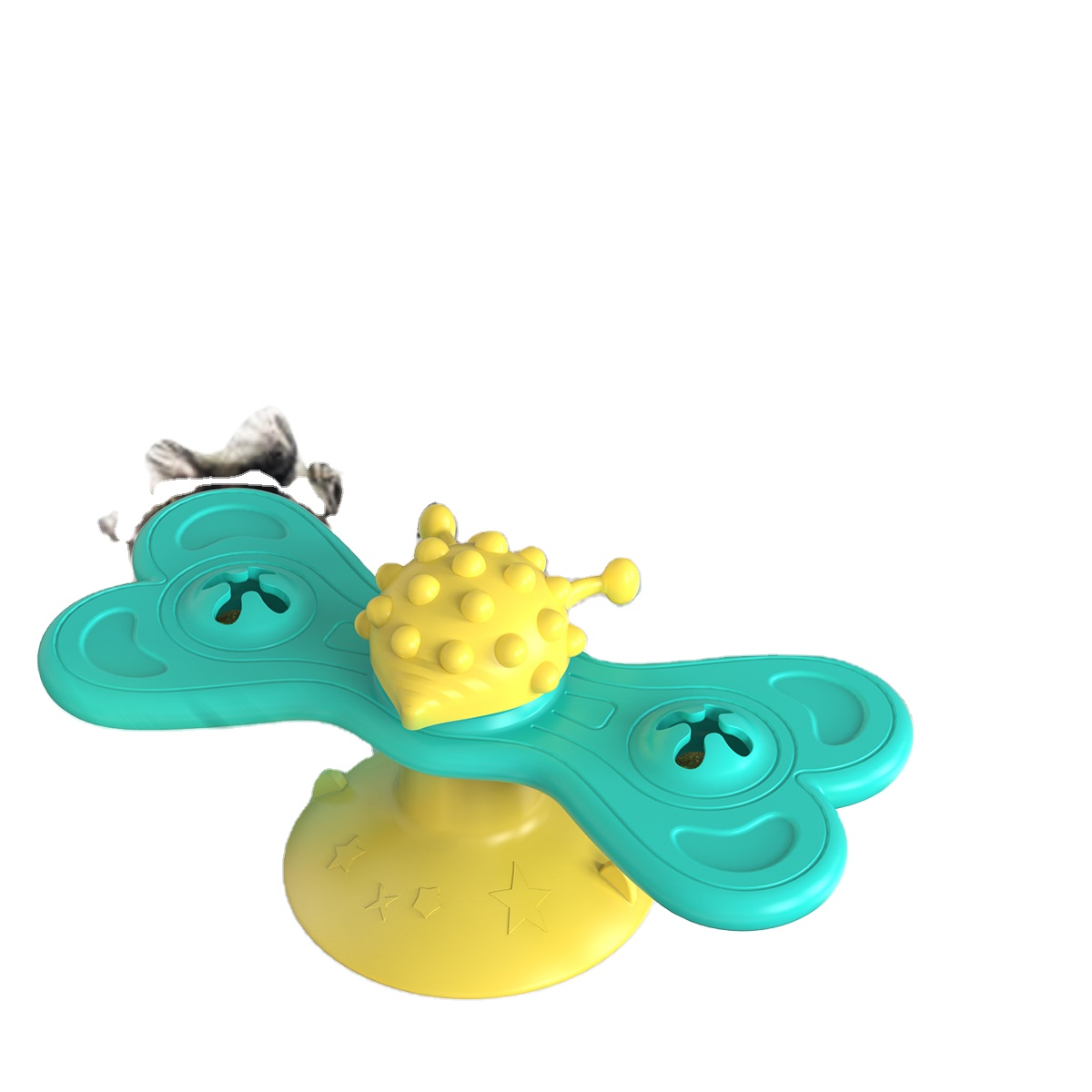 New wholesale custom butterfly windmill turntable cat mint ball rub pet toys