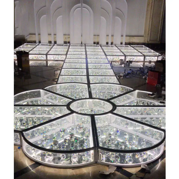 Factory Price Led Colorful Dance Floor Disco Stage Glass Top Floor For Wedding Stage Decorate