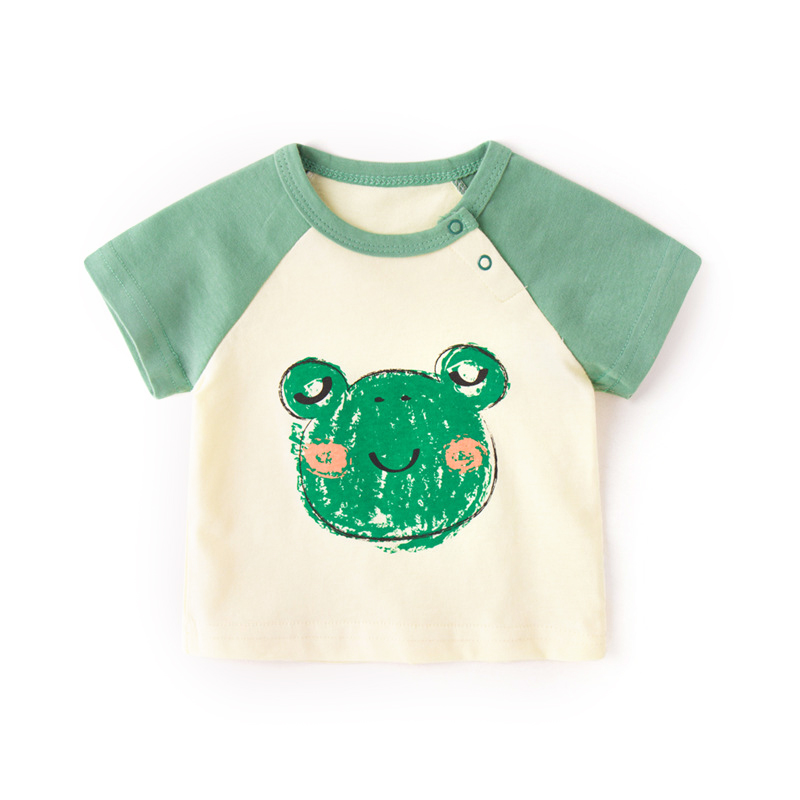 2021 Summer Clothes Cute Baby Girls's Boys' O-neck T-shirts Kids Tshirt Raglan Sleeve 100% Cotton T Shirts