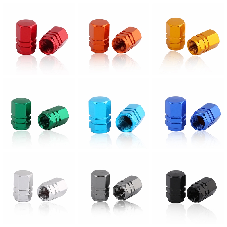 Hexagon Design Aluminum Dust Proof Tire Valve Stem Covers with O Rubber Seal