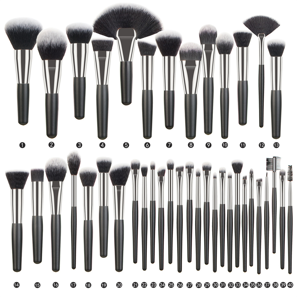 Black Best Quality Make Up Brush Full Professional Makeup Artist Brushes Set Women Your Logo