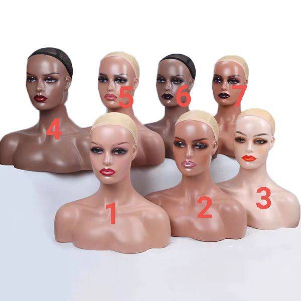 Mannequin human hair wig stand mannequin head with shoulder mannequin display head for wig display in stock