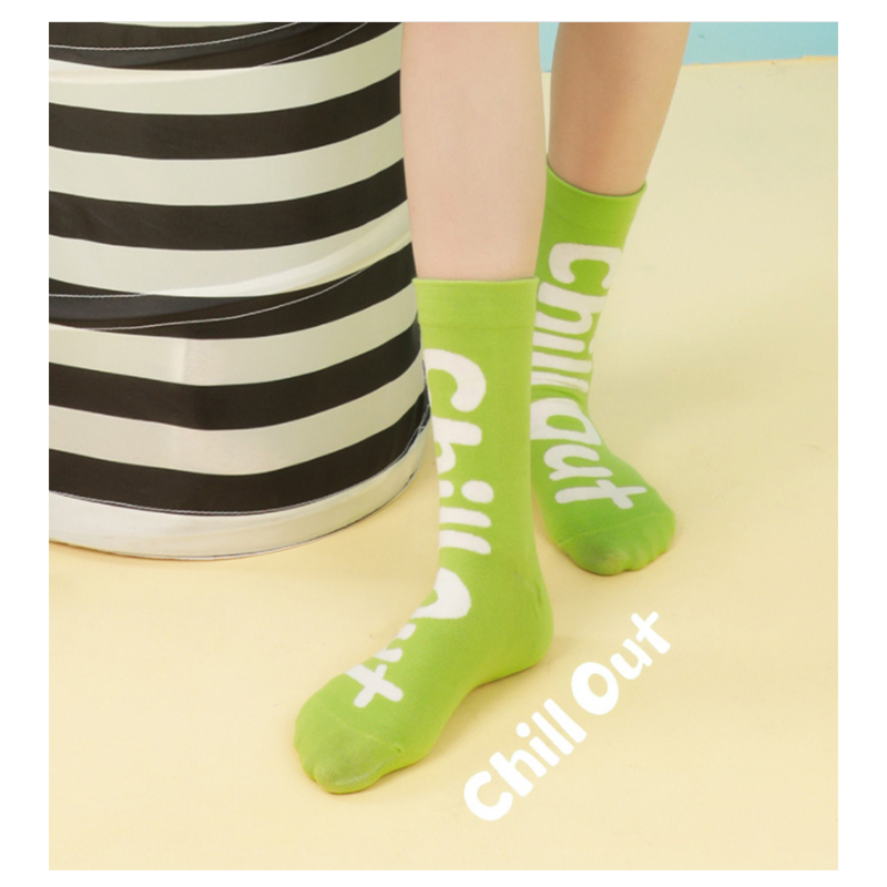 macaron solid color women letter socks rainbow socks cute socks women