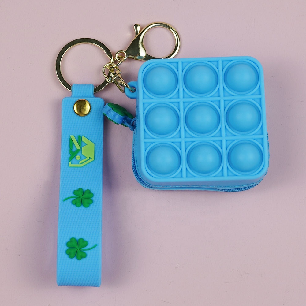 China Manufacturer Custom Mini Pop Silicone Bubble Airpods Protective Coin Bag Keychain Case