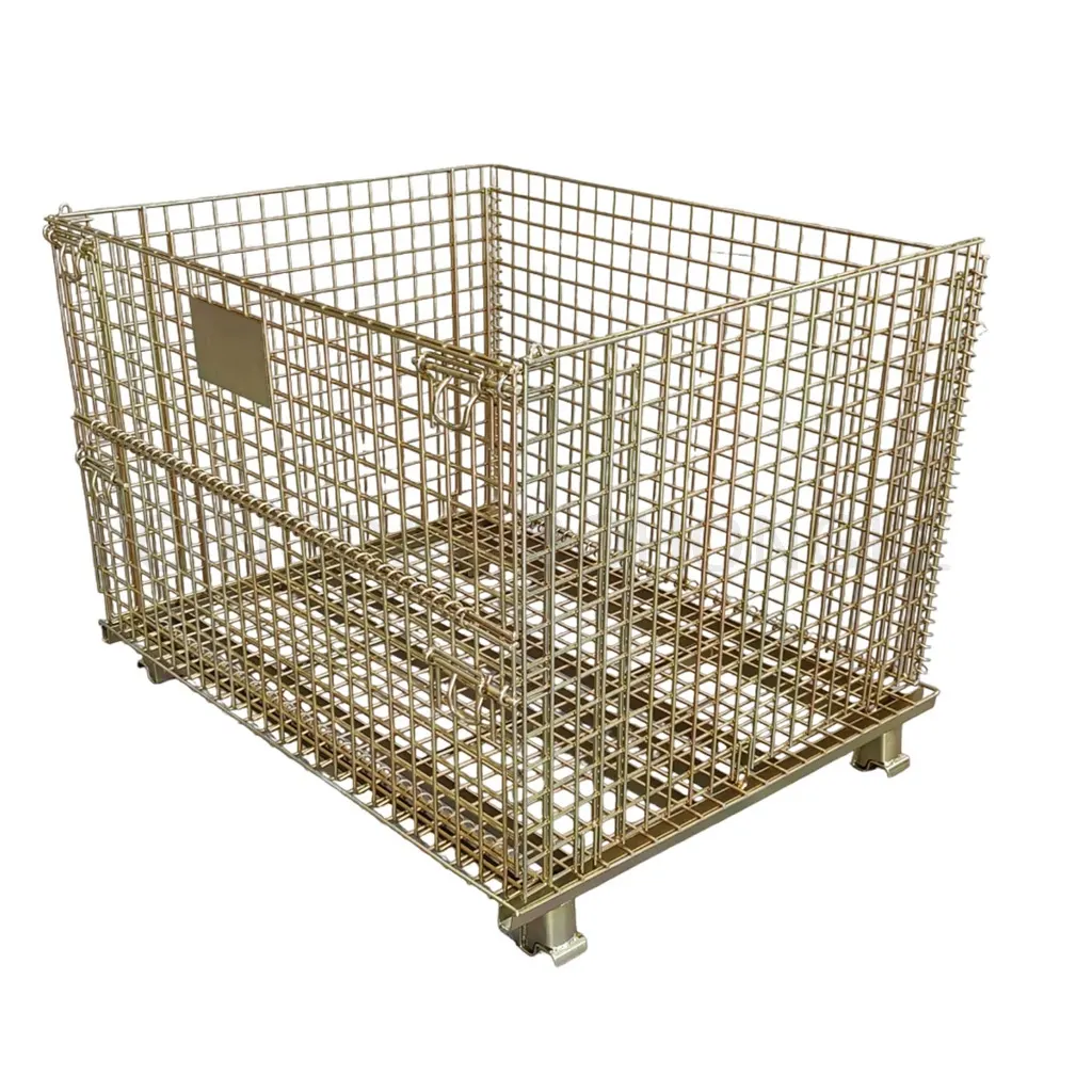 BHK102 Foldable and Stackable Wire Mesh  Container for Strong And Easy Using
