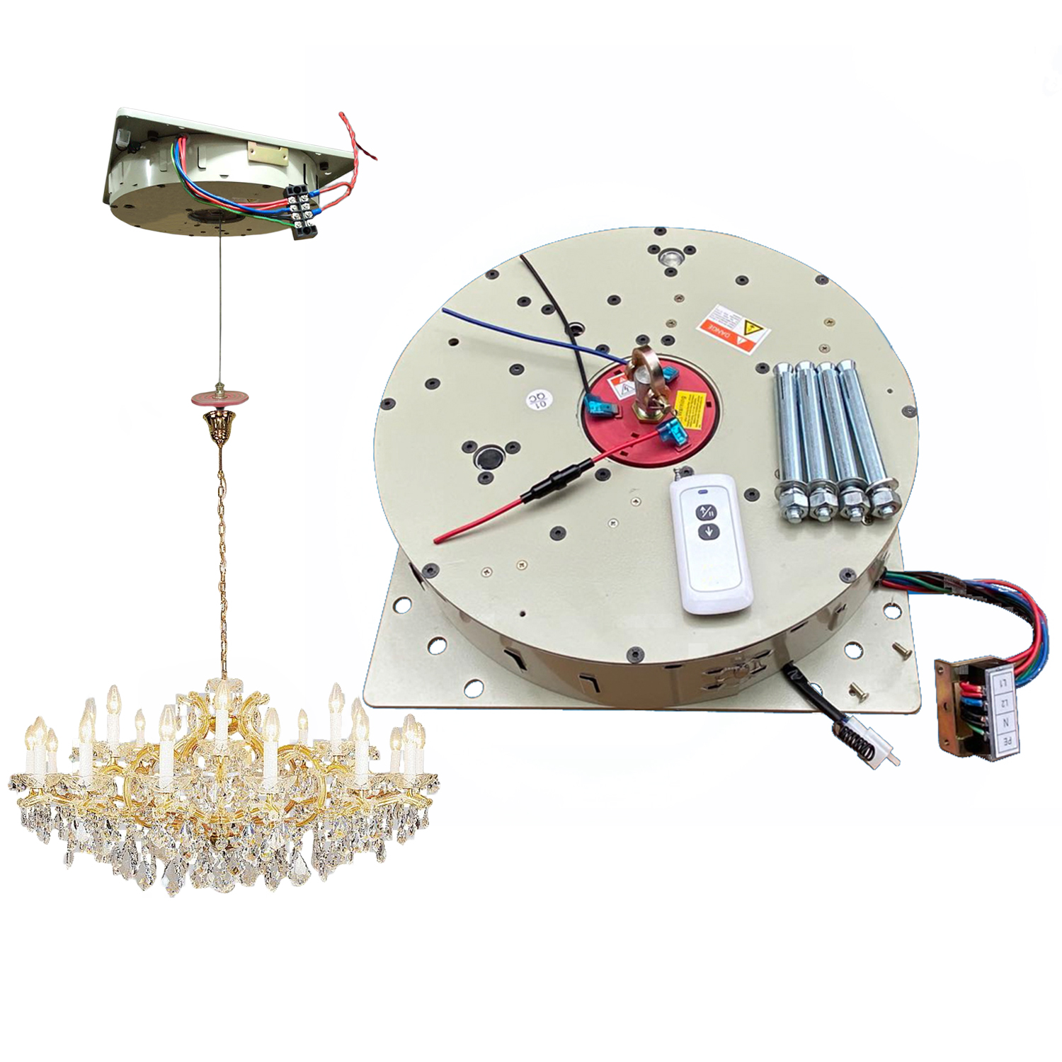 large chandelier lift motor load capacity 50 KG 110 LBS 4 meter 13 ft lifting height hoist Winch system chandelier service motor