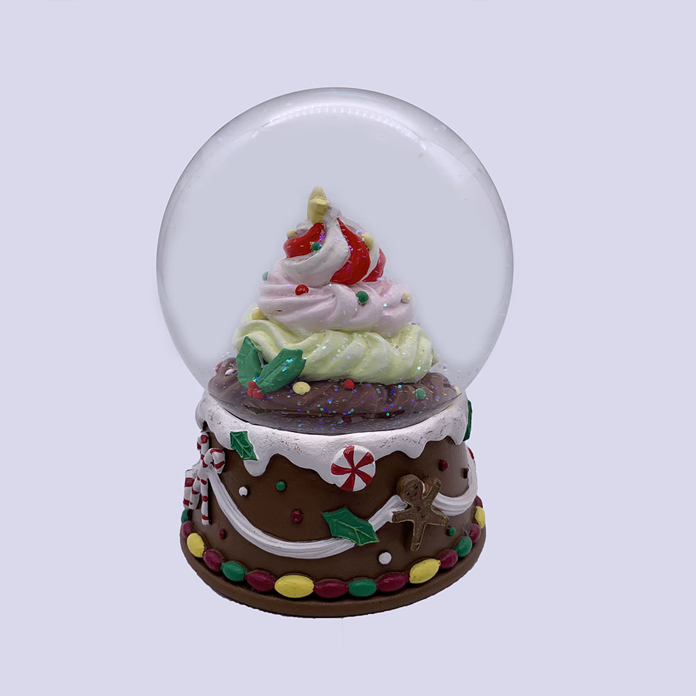 120MM Resin Craft Hand Painted Gingerbread House Snow Globe