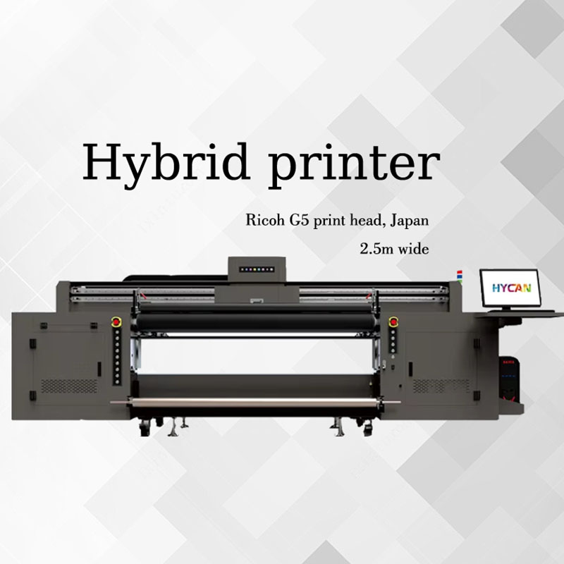 Warranty 1 year customize 2.5m print width roll to roll uv-hybrid-printer leather print sale printing machine