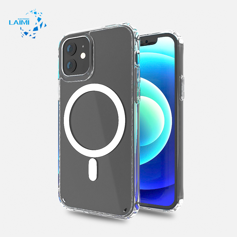 Laimi Mag защитный чехол для Iphone 12 для Iphone 12 Pro Max прозрачные чехлы с магнитным кольцом беспроводной зарядный чехол для телефона