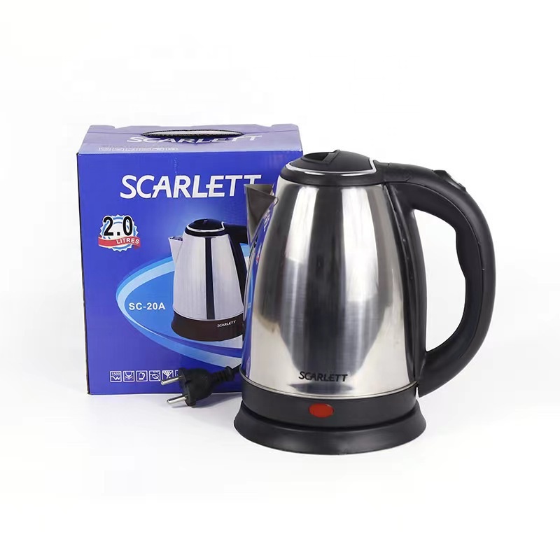 Оптовая продажа с фабрики, готовый товар на складе SCARLETT Электрический чайник из нержавеющей стали для домашнего использования SC-20A