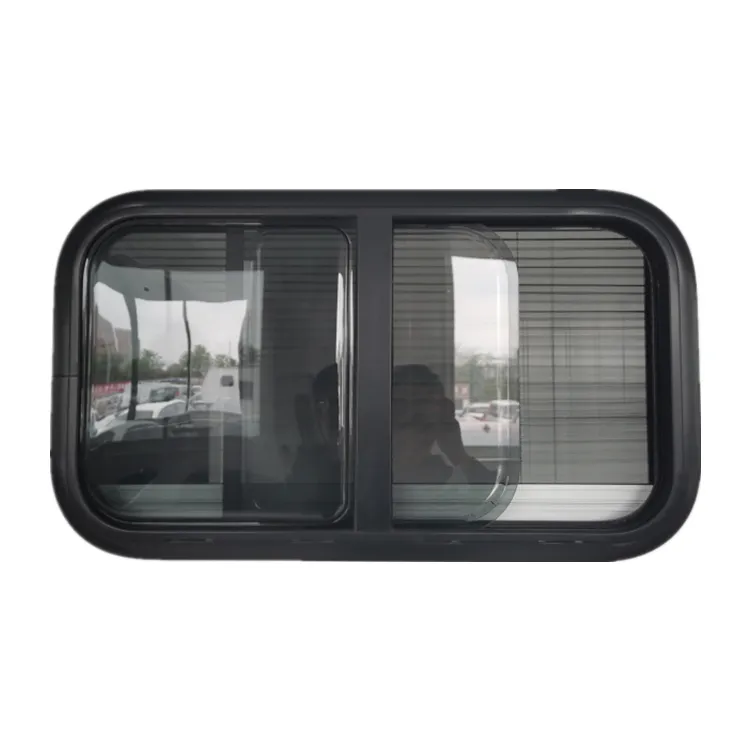 TONGFA top seller Aluminum alloy Double acrylic trailer RV Caravan sliding window with fly net and blind