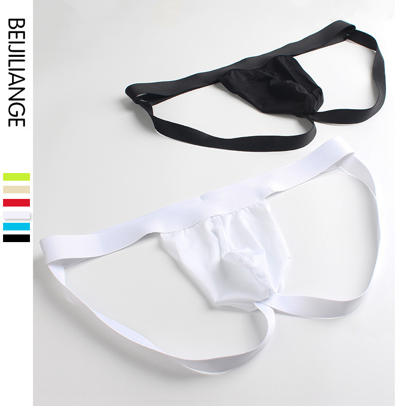 Low Waist Elastic Waistband Briefs Double Thongs Sexual Erotic Gay Mans Jockstrap Sexy Underwear