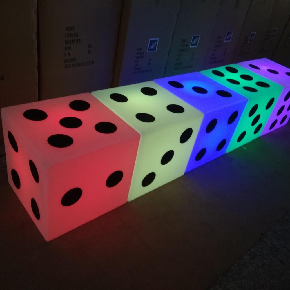 2020 новый стиль PE пластик с подсветкой игральные кости RGB LED куб стул