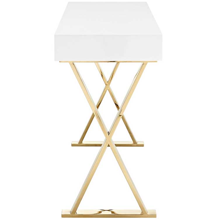 natural solid wooden top modern wood high console table gold frame metal luxury bedroom classic design desk european farmhouse