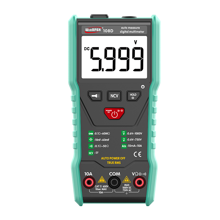 Высококачественный цифровой мультиметр 108D Smart NCV AC DC с автоматическим напряжением