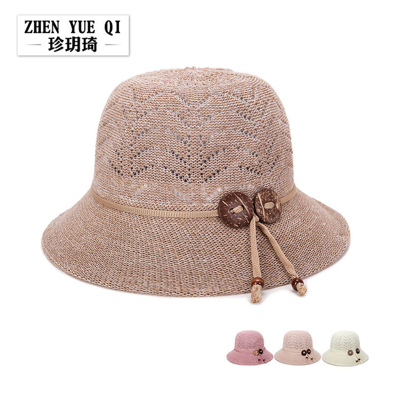 Plastic Raw Materials Summer middle-aged and elderly women's hollow hat leisure breathable sunshade basin summer sunscreen fash
