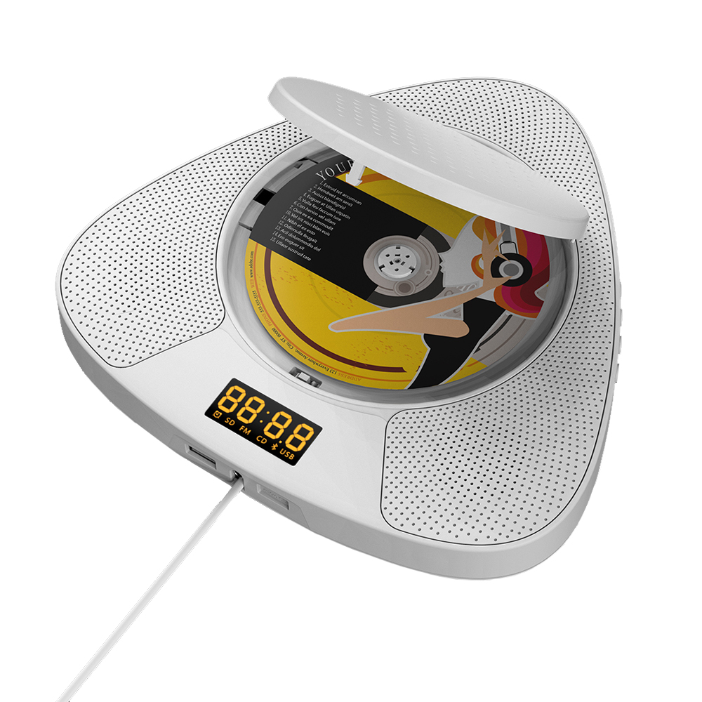Белый MP3 DJ DVD TF карты спикер FM радио Будильник BT выход USB подключение портативный проигрыватель компакт-дисков
