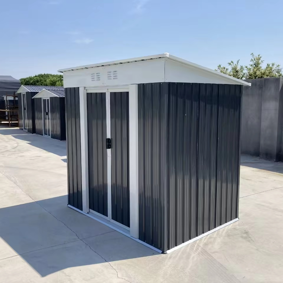 High Quality 4*6ft Metal Storage Garden Shed Outdoor Patio Pent Roof Tool Box Storage Sheds House
