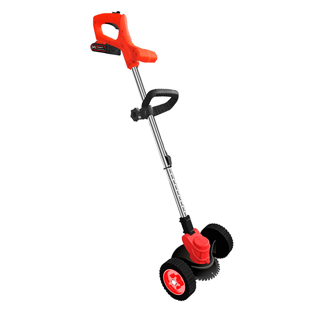 Adjustable cutting height red long handle handheld lawn mower home outdoor lawn mower