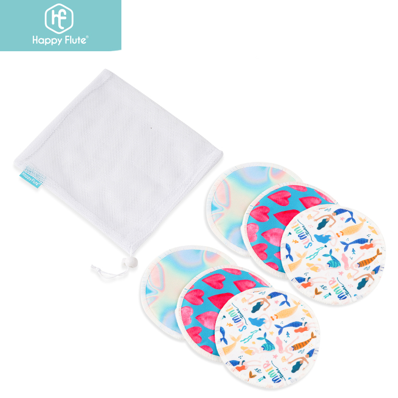 happyflute Bamboo Reusable Breast Pads Nursing Maternity Organic Plain Washable