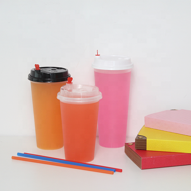 Disposable plastic frosted cup for bubble tea cups disposable plastic