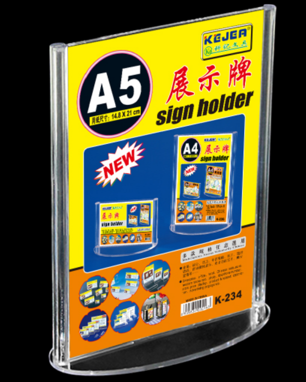 Popular Top Loading Thickened A5 Vertical Stand Sign Holder A5 Promotional Display Stand