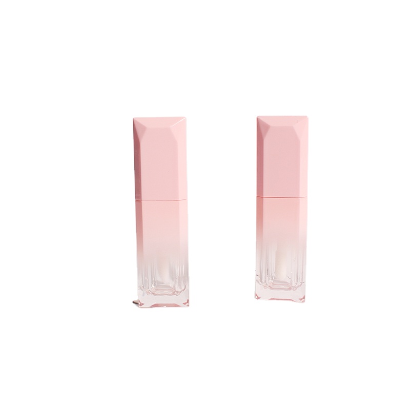 Custom 5ml Pink Lip Gloss Tube Biodegradable Cosmetic Lip Glaze Empty Bottle for Balm with Custom Logo Plastic Packaging