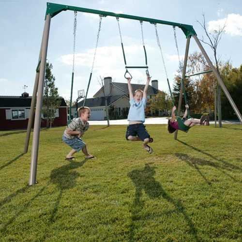 Backyard Swing Seat Sets with Slide Children Outdoor Play Ground Courtyard Climbing Sets for Garden