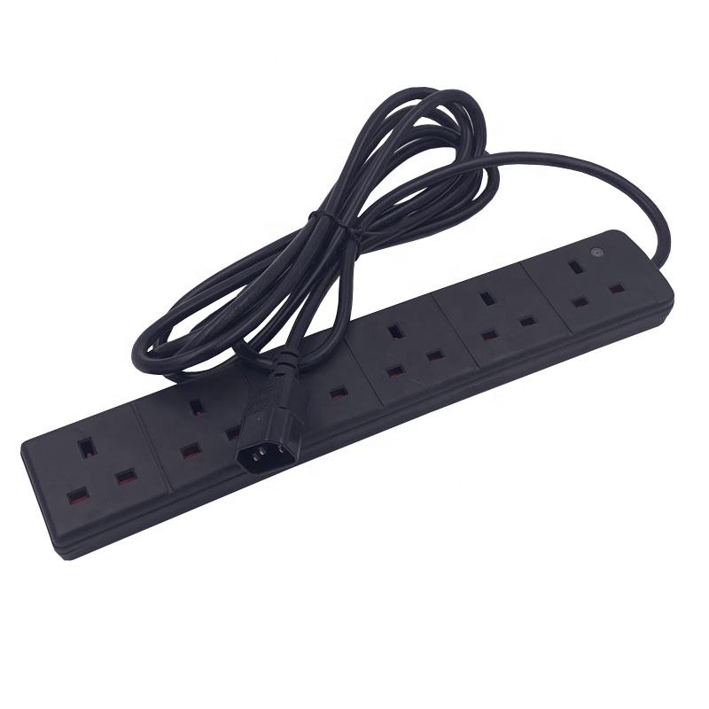UK Socket 6 Gang IEC C14 Plug Power Strip