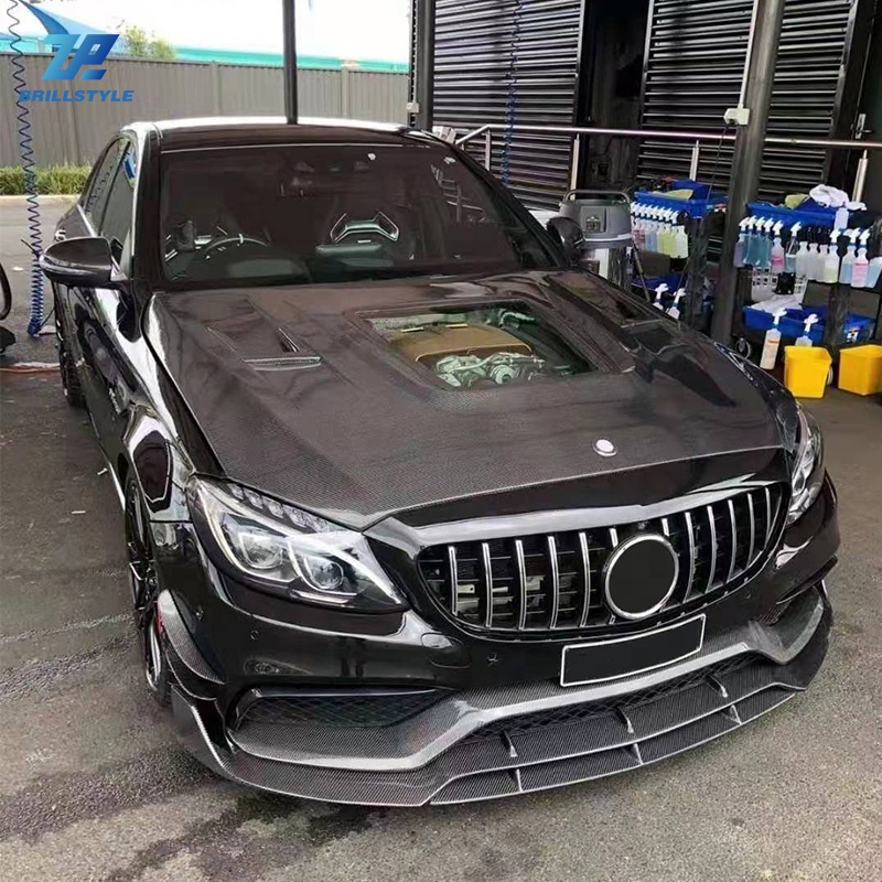 Подходит для Mercedes Benz C-class W205 C63 модифицированный прозрачный капот двигателя из углеродного волокна 2015 +