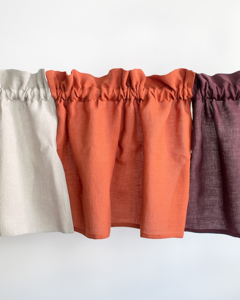 High Quality Linen Valance Curtains Kitchen Farmhouse Valance Rod pocket Window Valance Linen Curtain Panel In Wholesale Price