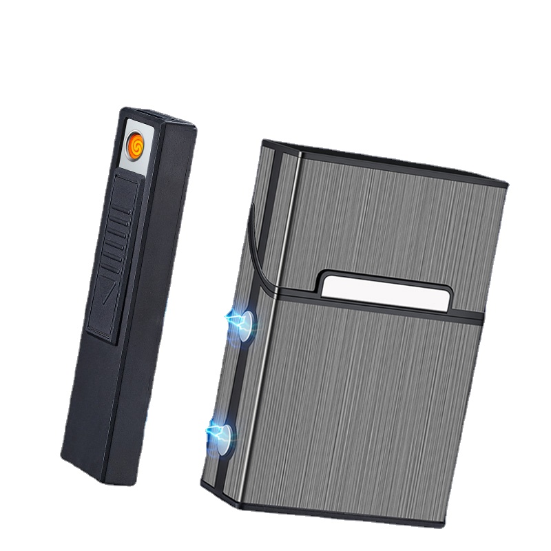 Portable cigarette case Magnetic module cigarette case lighter custom usb charging cigarette case metal