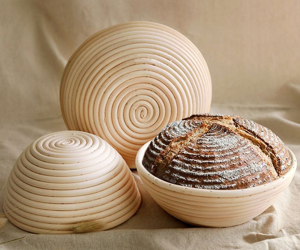 100% rattan Round Proofing Basket Set
