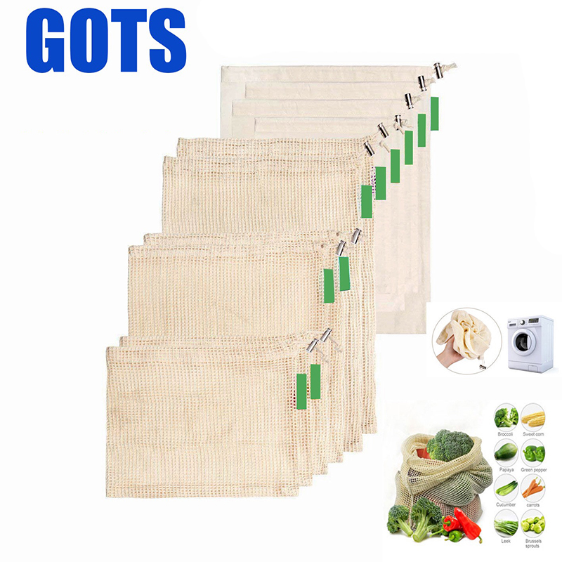 RPET environmental protection product bag vegetable and fruit bag organic cotton reusable net bag