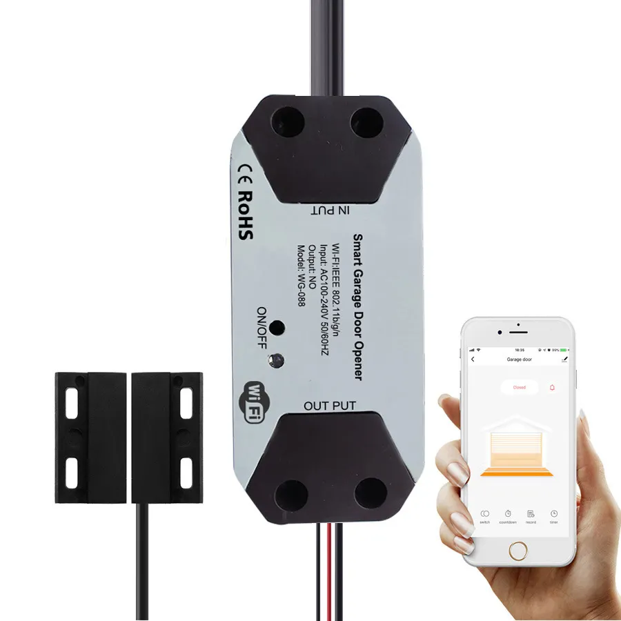 Tuya Wifi смарт-интеллигентая (ый) автоматический пульт дистанционного управления воротами контроллер беспроводной Roll Up открывателя гаражных дверей для раздвижной двери