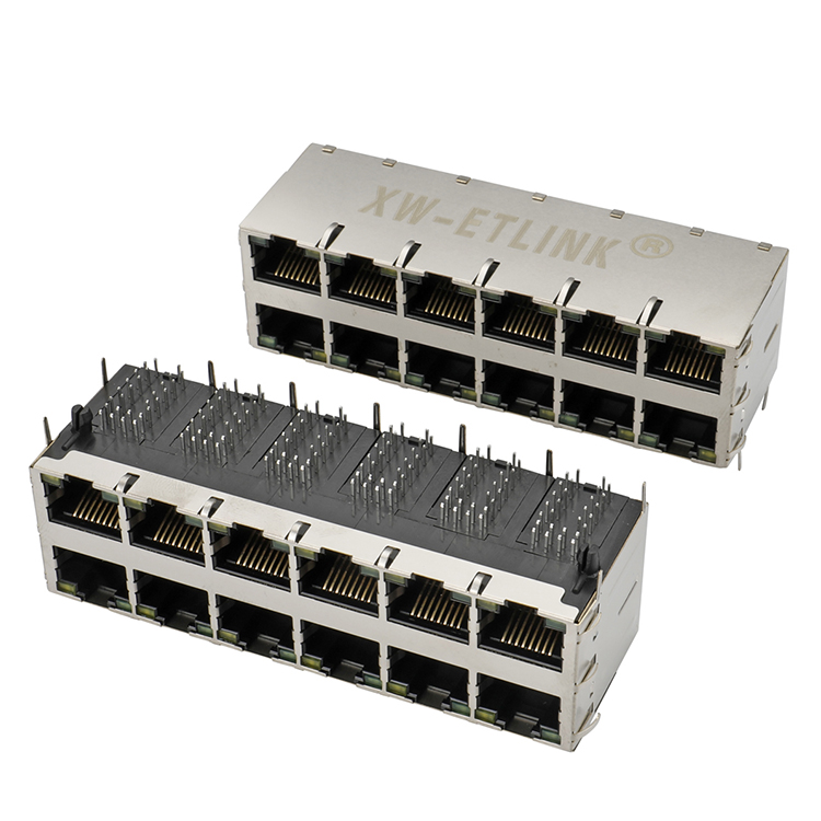 RJ45 разъем r 2X6 с интегрированной магнитной