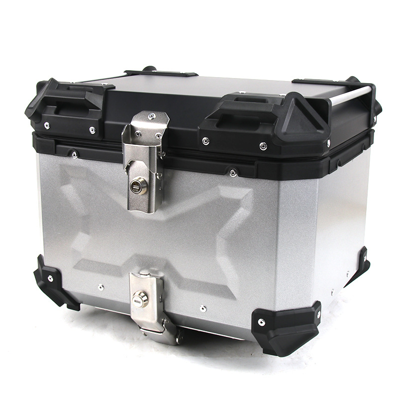 2021 Wholesale Universal 45L X-Type Aluminium Waterproof Motorcycle Trunk Tail Box Luggage Motorcycle Accessories part Side Box