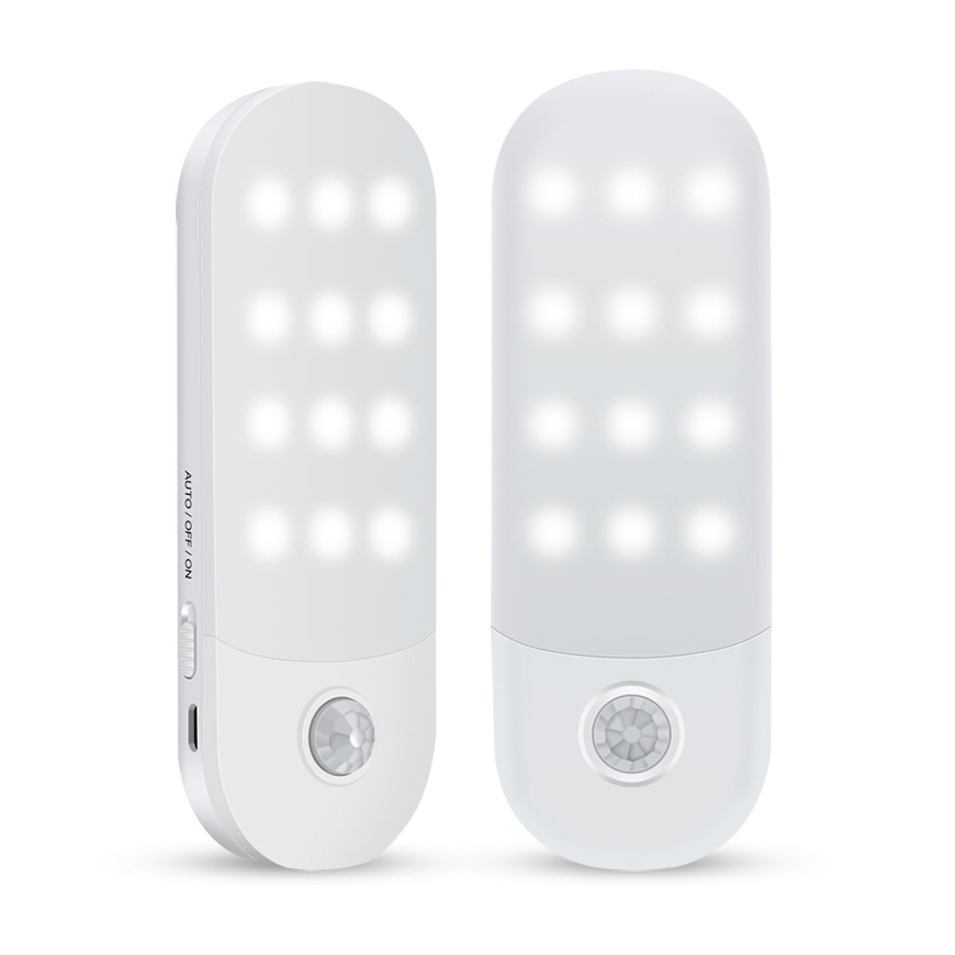 USB rechargeable toilet seat bar 24 leds night light cabinet motion led sensor light