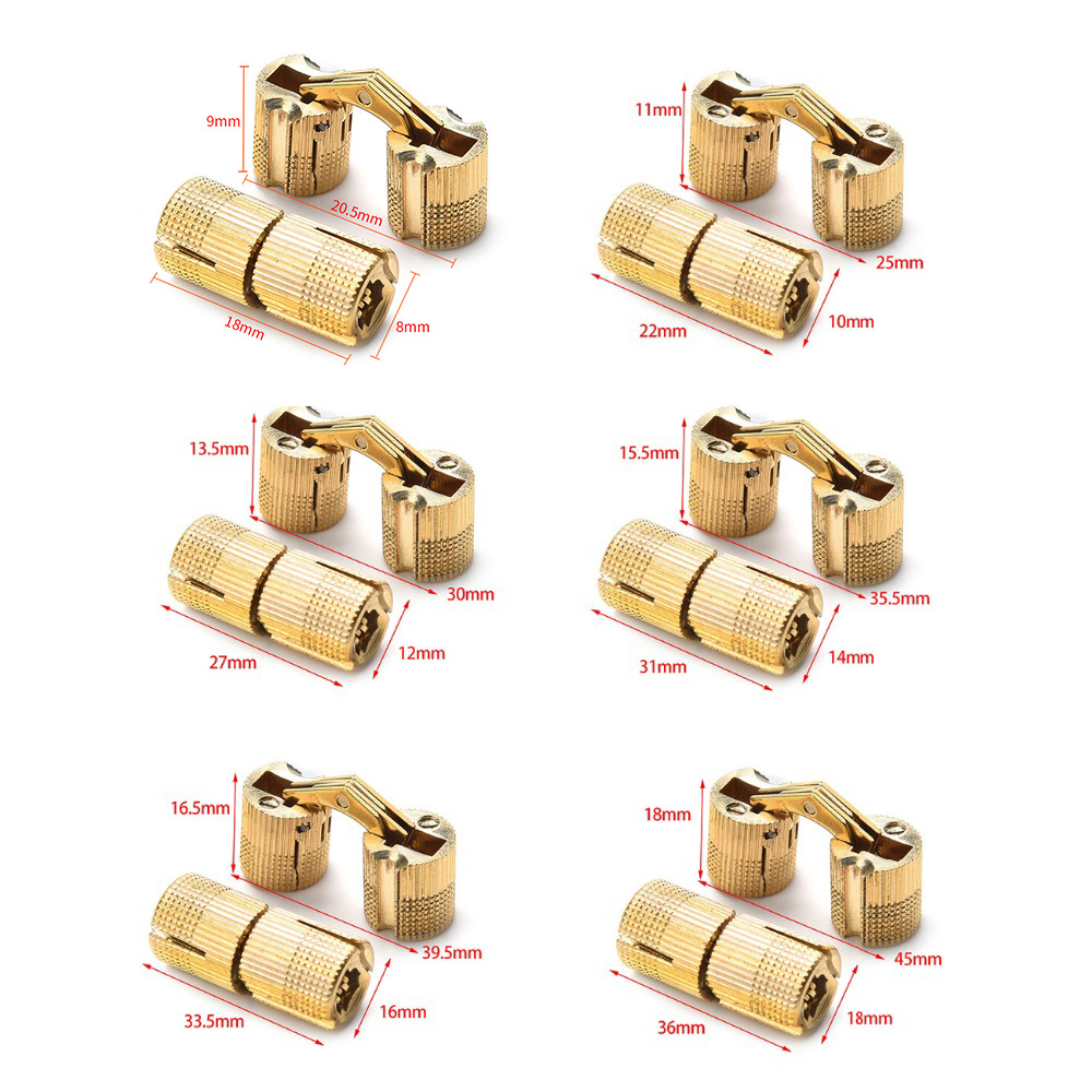 New Design Furniture Hardware Fitting brass barrel hinge small box Hidden Hinge