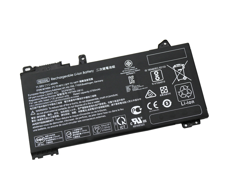 RE03XL HSTNN-DB9A батареи ноутбука 11,5 V 3900 мАч 45wh 3 сотового HP канпэ вин бортовой компьютер, PROBOOK 430 G6