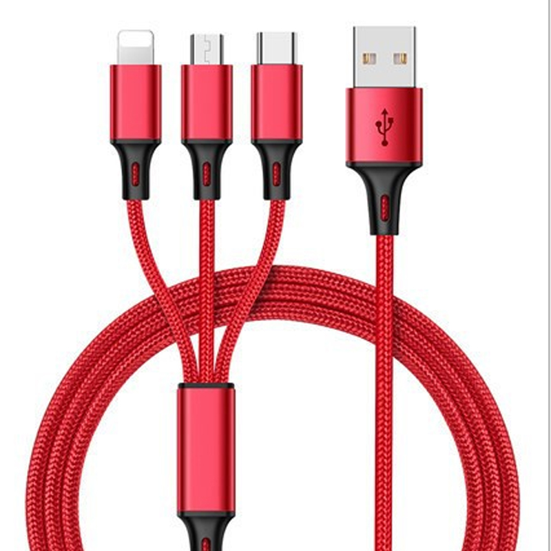 3 в 1 USB-кабель для передачи данных, высококачественный адаптер типа c, кабель для быстрой зарядки для всех мобильных телефонов