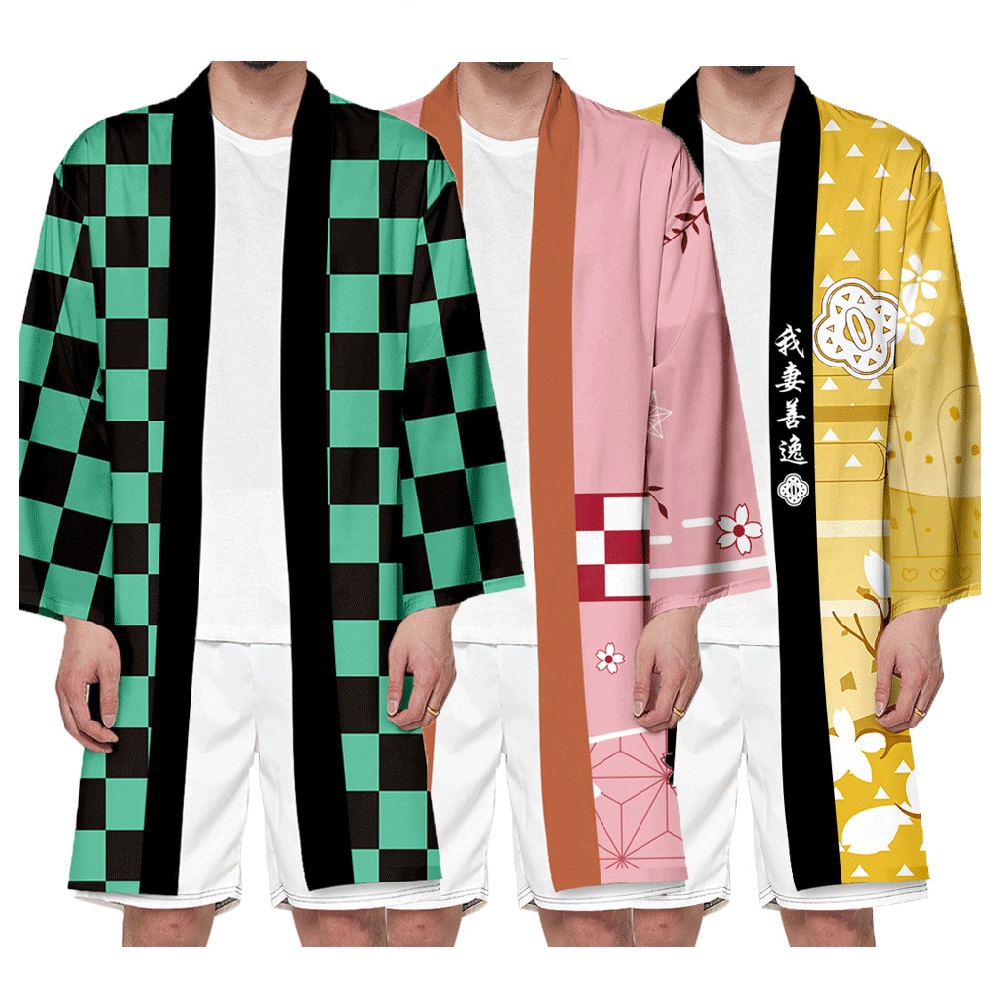 Kimetsu no Yaiba Haori Yukata Cosplay 2021 Fall Long Sleeves Demon Slayer Japanese Anime Kimono