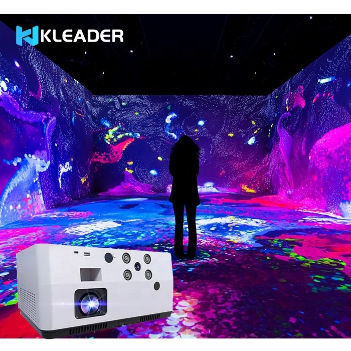 3D Immersive Experience Projection Room With Interactive Mapping System Hologram Projector For 360 Wall Cave Display