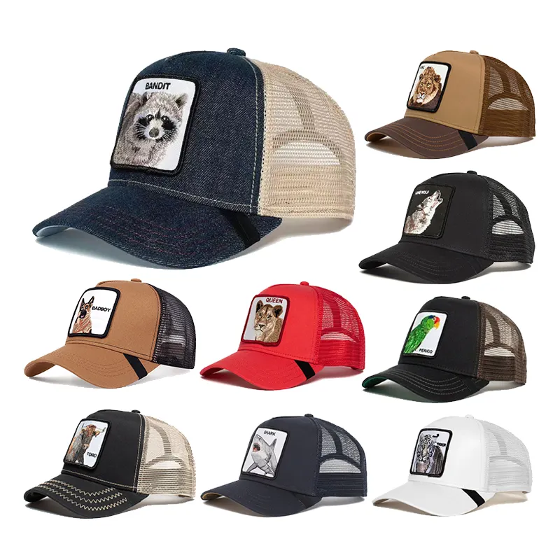 2023 new Original animal Summer trucker cap mesh snapback hip hop hats for men embroidery Dad baseball cap