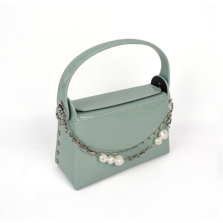 2021 oem custom logo white crystal mini clear pvc transparent Patent Leather small handbag shoulder bags for lady