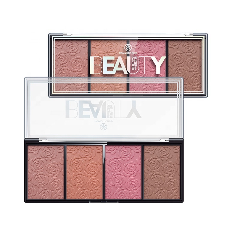 Romantic Bird Tidal Model Blush Private Label Makeup Newest Bronzer Highlighter Palette 3D Rose Blush