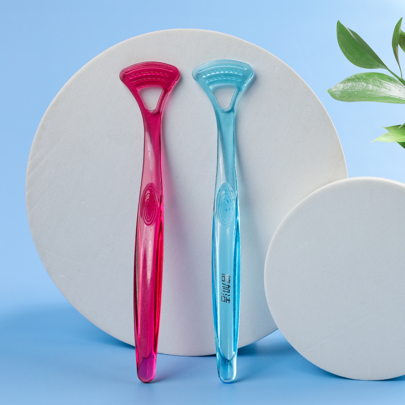 PERFCT Dental Care CE Approval Rubber Scraper Tongue Cleaner Brush Customized Logo Accept PETG