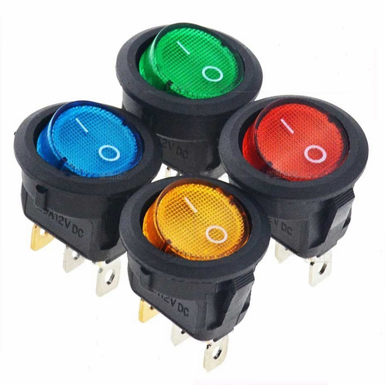 16A 12V KCD1, светодиодные фары для автомобиля круглый Кулисный переключатель включения/выключения SPST 3 шпильки кнопочный переключатель DIY Аксессуары 20 мм