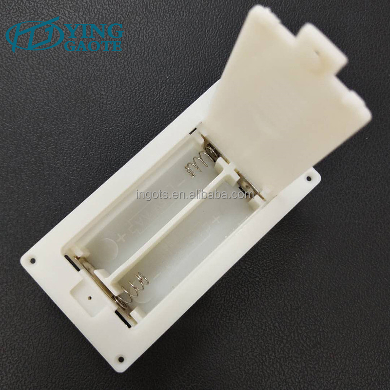 High quality wholesale Milky white embedded 3V AA 2 battery holder aa two pack box case Panel surface mounted flip battery pack