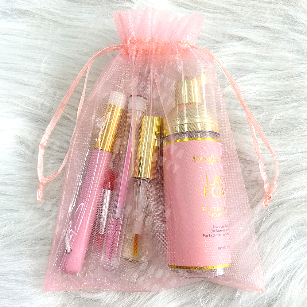 Foam Lash Shampoo kit 3 in 1 30/50/60ml Lash Bath And Cleansing Brush With Glitter Mascara Wand Cleanser Remover Lashshampoo